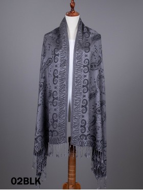 Paisley Print Pashmina W/ Tassels